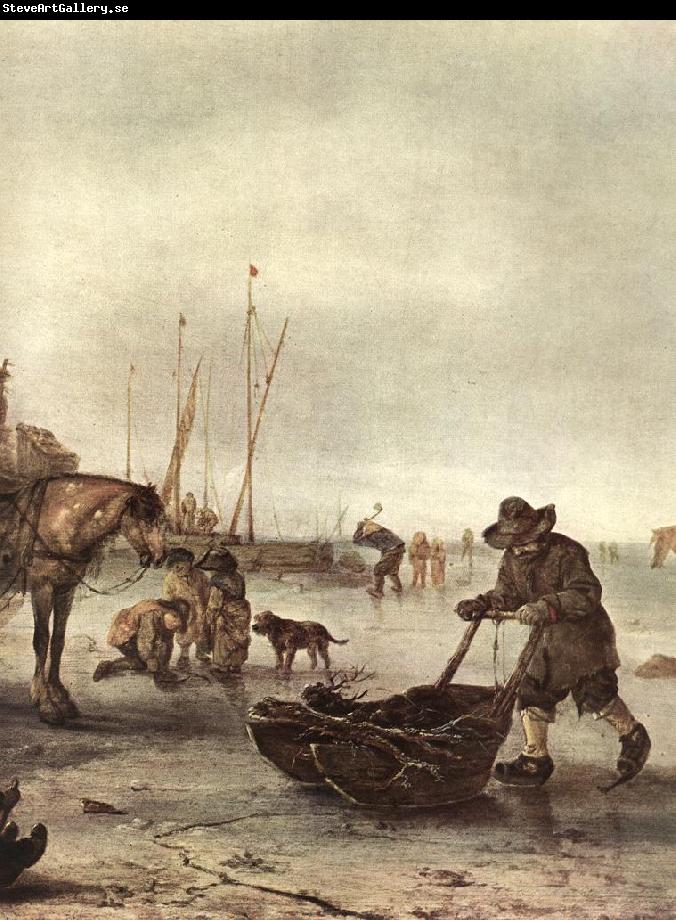 OSTADE, Isaack van Winter Landscape (detail) ag